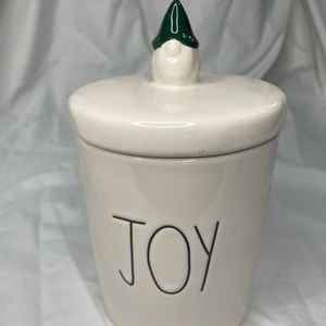 Rae Dunn JOY Green Gnome Cellar NEW Baby Canister